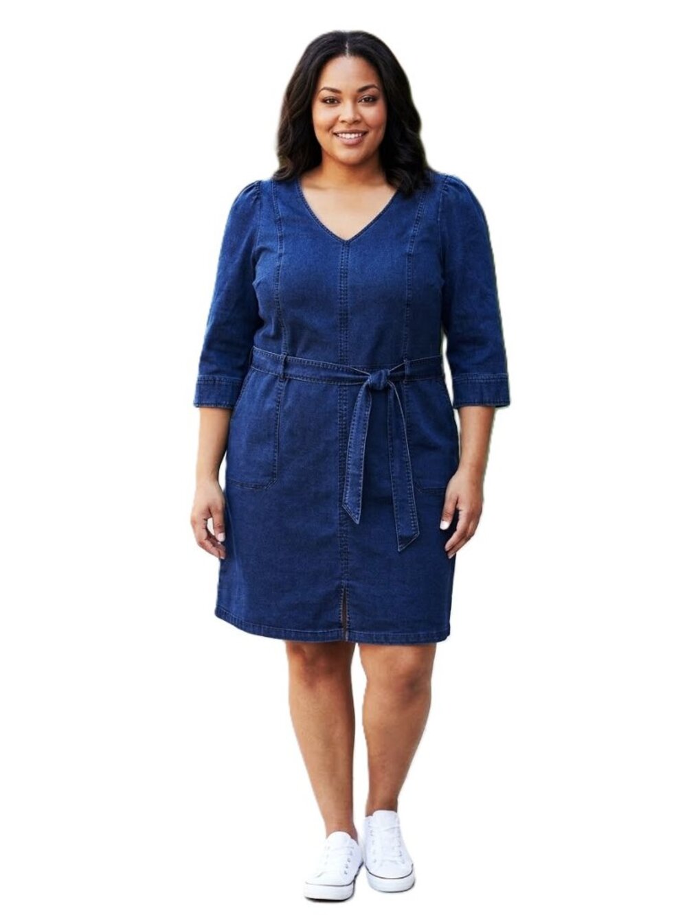 LIZ CLAIBORNE V-Neck Denim Dress. Plus Size 20W